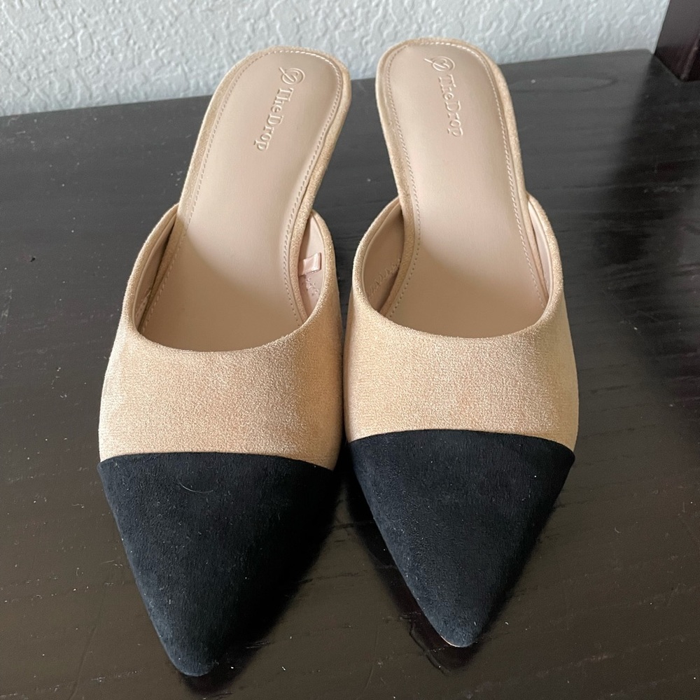 The Drop Paulina Pointed Toe Two-Tone Mule - 8.5